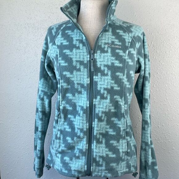Pre-Loved Columbia Womens Fleece Zip-Up Teal Jacket Size S - Picture 1 of 6